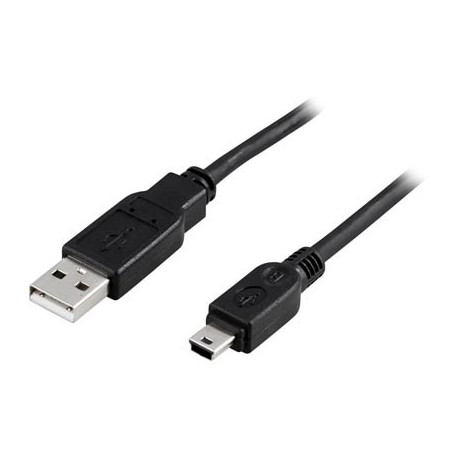 Kaapeli USB 2.0 A uros - mini B uros, 1m, musta