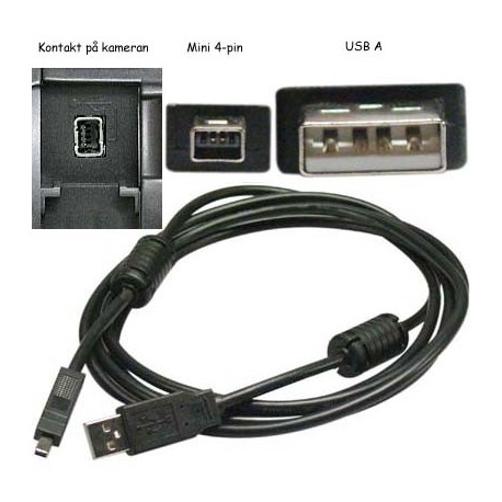 USB-kaapeli digikameraan, Casio, Fujifilm, Konica, Panasonic, To