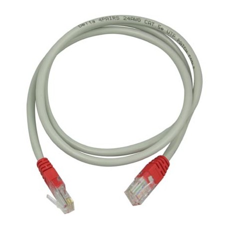 Ristiinkytketty 1m Cat5e UTP, harmaa