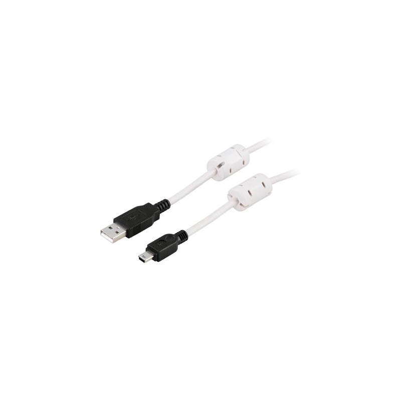 Kaapeli USB 2.0 A uros - mini B uros ferriittiytimillä, 1m