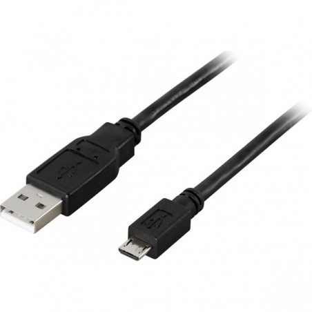 Kaapeli USB 2.0 A uros - micro B uros, 2m, musta