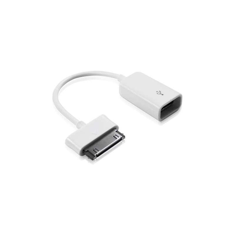 Samsung Galaxy Tab USB-kaapeli, 10 cm, valkoinen, OTG