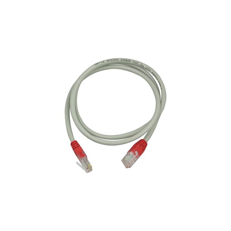 Ristiinkytketty 1m Cat5e UTP, harmaa