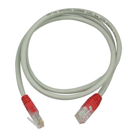 Ristiinkytketty 1m Cat5e UTP, harmaa